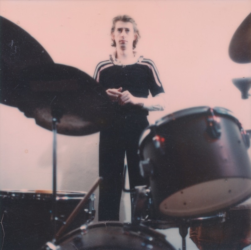 Reinhard 1974 behind Klaus Krüger's drumset in fabrikneu